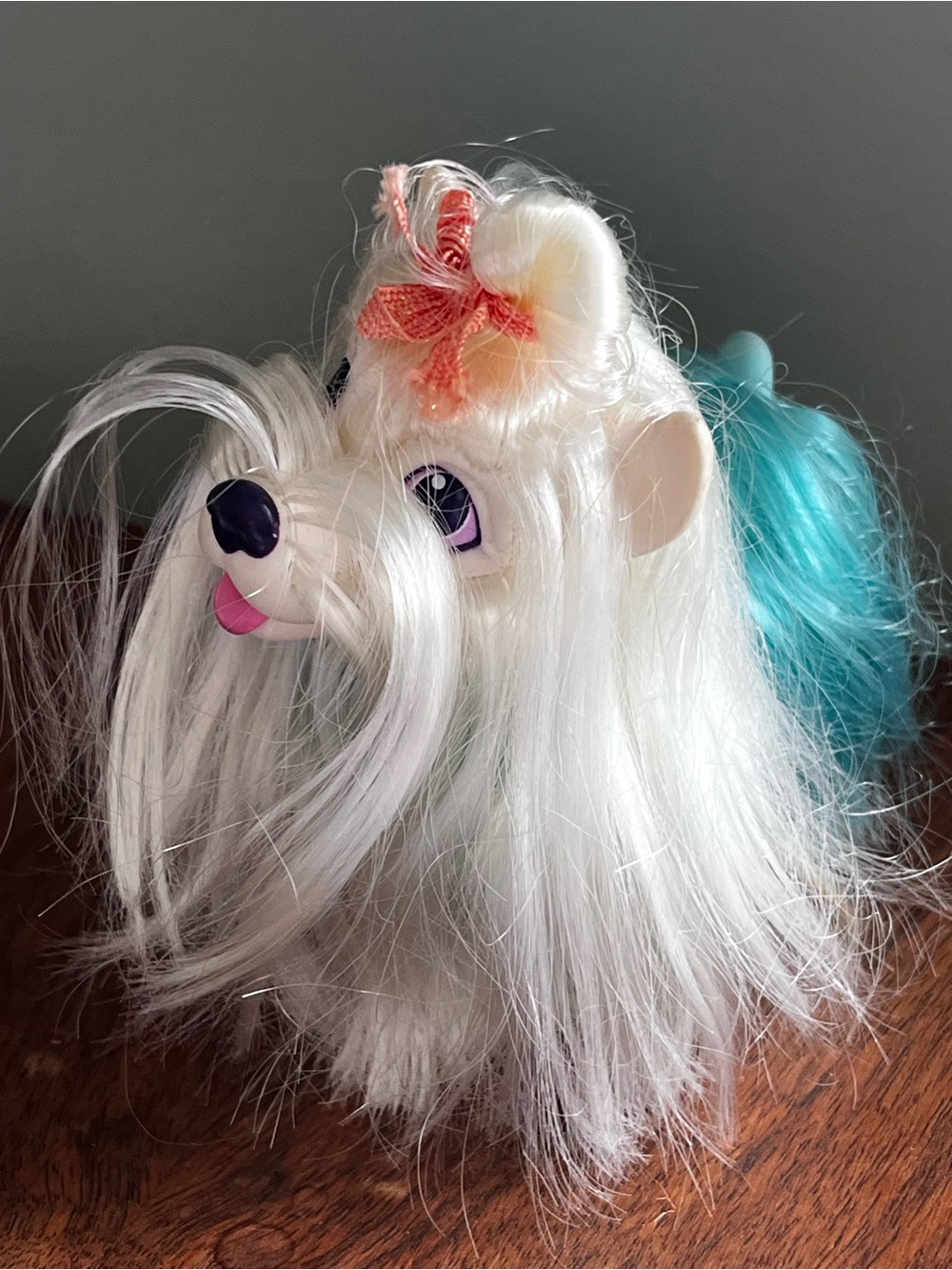 Vintage Hasbro Sweetie Pups Party Time Maltese Blue 1980s MLP Puppy Dog Pet
